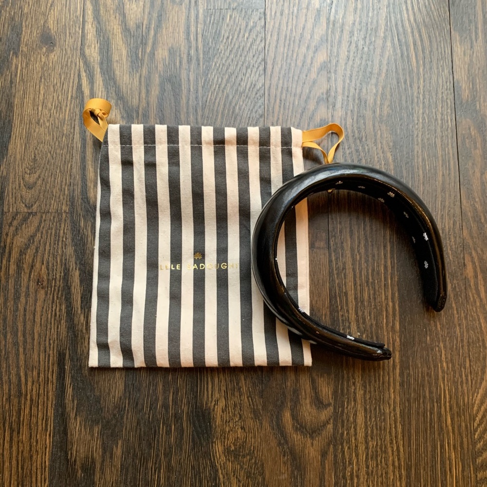 Lele Sadoughi Black Glossy Padded Headband